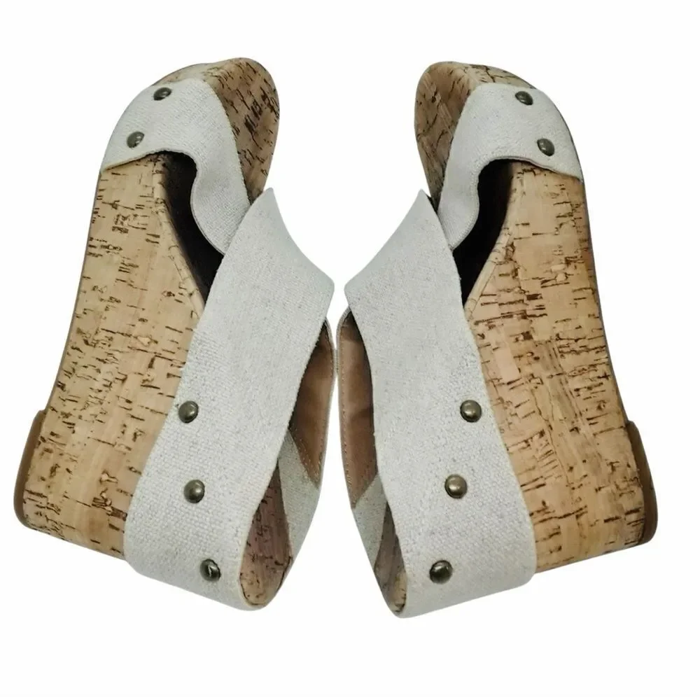 Lucky Brand Cork Wedge Canvas Women's Shoes 7,5M